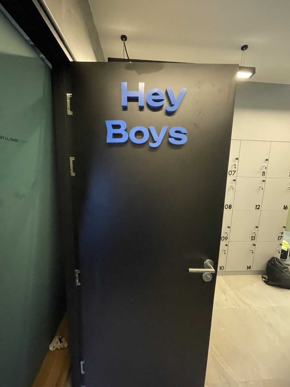 Hey Boys dimensional metal lettering installed by EXCESS Advertising